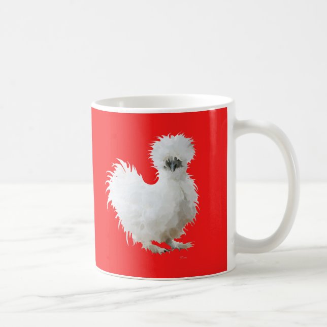 Silkie Chicken on Red Kaffemugg (Höger)