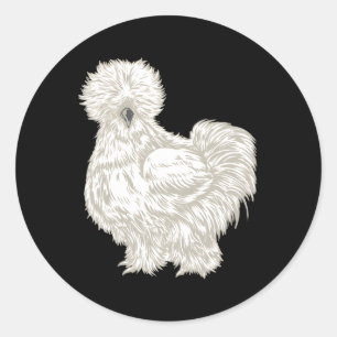 Silkie Chicken Runt Klistermärke