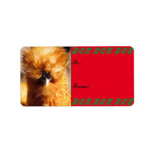 Silkie Chicken stänger julgåsen Märkre Adressetikett