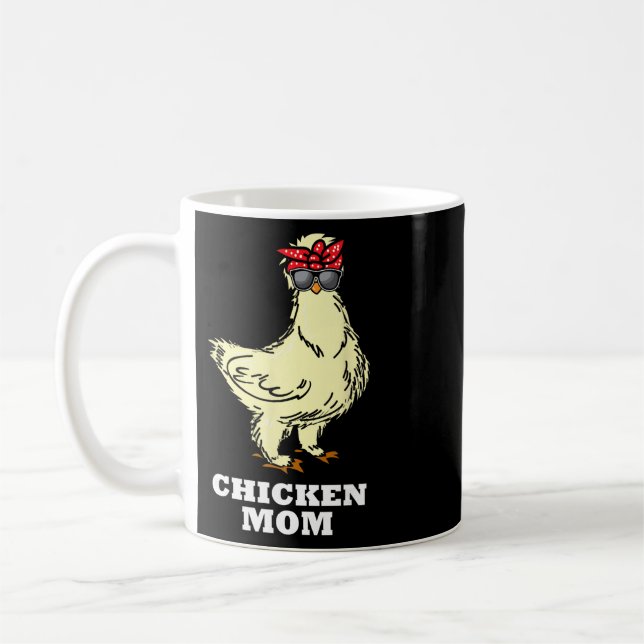Silkie Kyckling Mamma Present Söt Djur  Kaffemugg (Vänster)