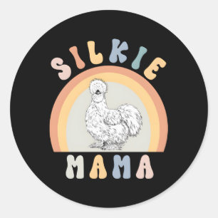 Silkie Mamma Silky Chicken Mamma Farm Animal Runt Klistermärke