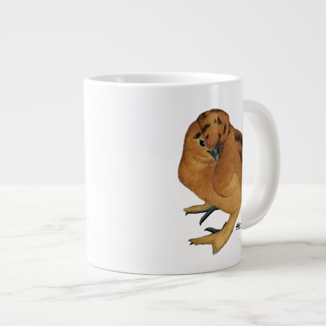 Silkie röd kyckling jumbo mugg (Framsida höger)
