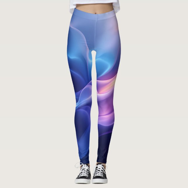 Silky Dream Waves – Abstrakt Flöde Leggings (Framsida)