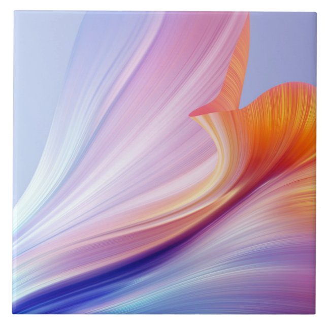 Silky Furl of Blommigt Bliss Lavender Kakelplatta (Framsidan)