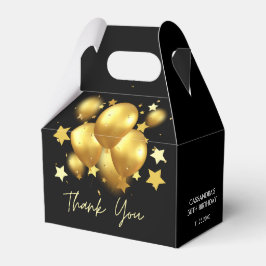 Silky Golden Balloons Stars Black Birthday Presentaskar