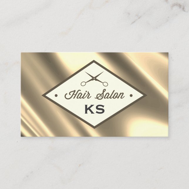Silky Guld Hair Stylist Visitkort (Framsida)