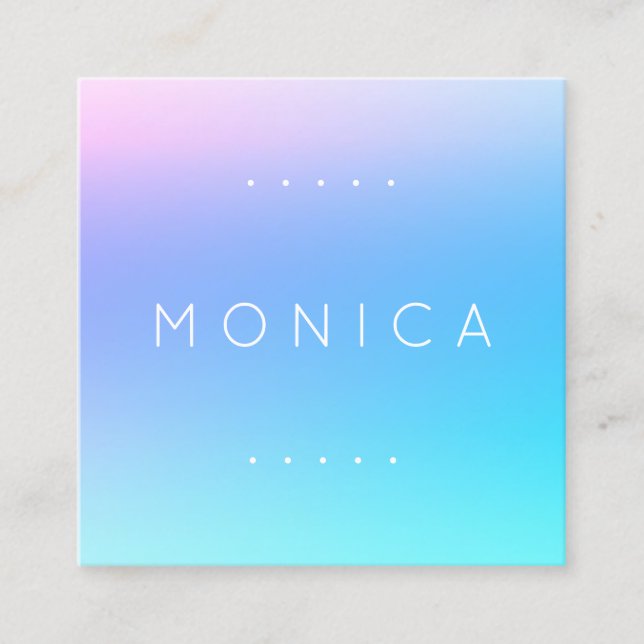 Silky himlar blå ton fyrkantigt visitkort (Framsida)