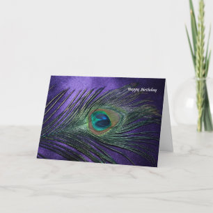 Silky Lila Peacock Feather Kort