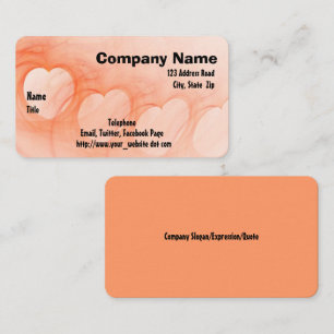 Silky Orange Abstrakt Heart Line Visitkort