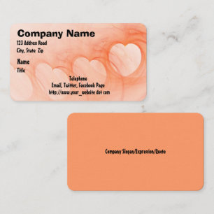 Silky Orange Abstrakt Heart Line Visitkort