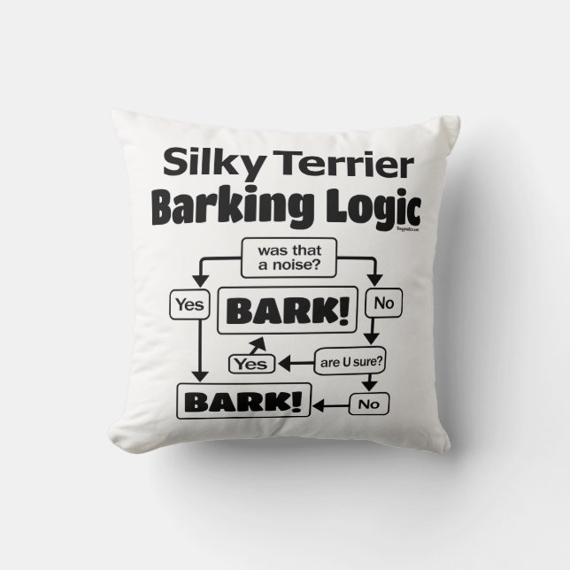 Silky Terrier Barking Logic Kudde (Framsida)