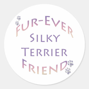 Silky Terrier Furever Friend Runt Klistermärke