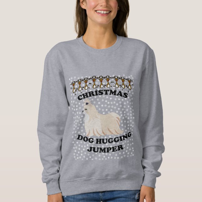 Silky Terrier hund jul-Hund Hugger T Shirt (Framsida)