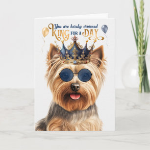 Silky Terrier Hund Kung för Day Funny Birthday Kort