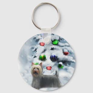 Silky Terrier-julgåvor Nyckelring