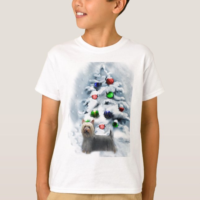 Silky Terrier-julgåvor T-shirt (Framsida)