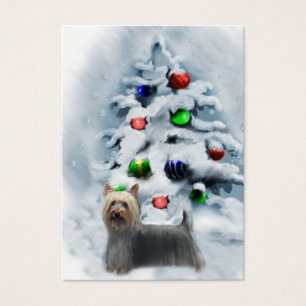 Silky Terrier-julgåvor Visitkort