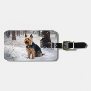 Silky Terrier Låt det snö jul Bagagebricka