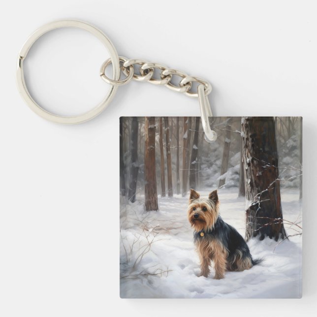 Silky Terrier Låt det snöa jul (Framsidan)