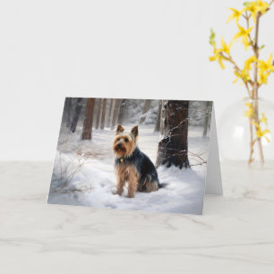 Silky Terrier Låt det snöa jul Kort