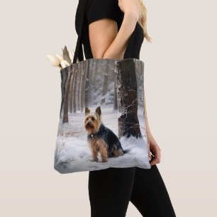 Silky Terrier Låt det snöa jul Tygkasse