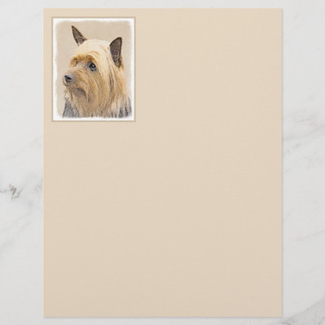 Silky Terrier-målning - Cute Original Hund Art (Framsida)