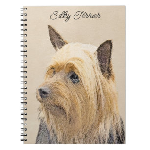 Silky Terrier-målning - Cute Original Hund Art Anteckningsbok