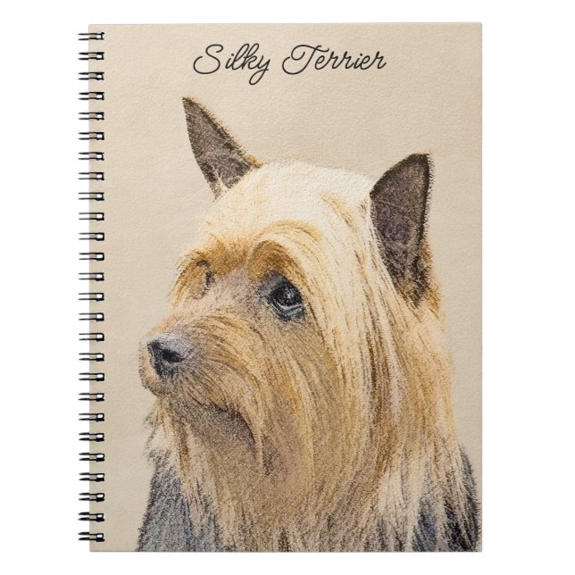 Silky Terrier-målning - Cute Original Hund Art Anteckningsbok (Framsidan)