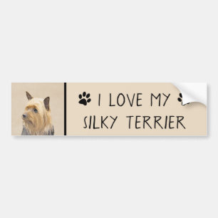 Silky Terrier-målning - Cute Original Hund Art Bildekal