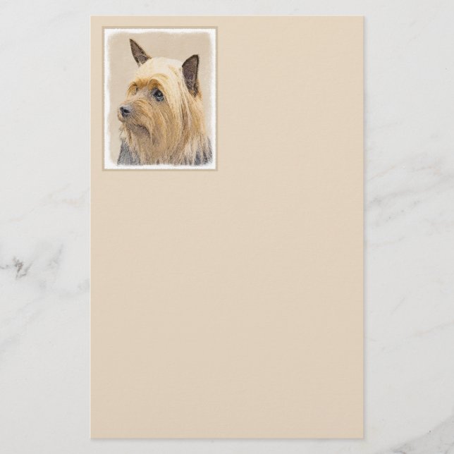Silky Terrier-målning - Cute Original Hund Art Brevpapper (Framsida)