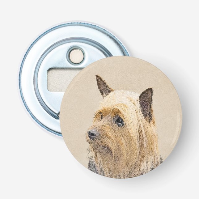 Silky Terrier-målning - Cute Original Hund Art Flasköppnare (Framsidan)