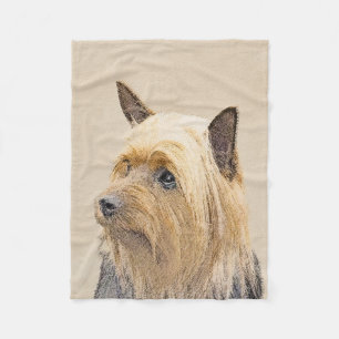 Silky Terrier-målning - Cute Original Hund Art Fleecefilt