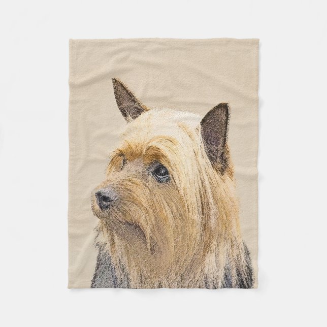 Silky Terrier-målning - Cute Original Hund Art Fleecefilt (Framsidan)