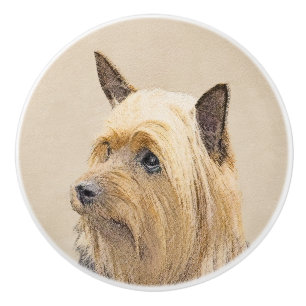 Silky Terrier-målning - Cute Original Hund Art Knopp
