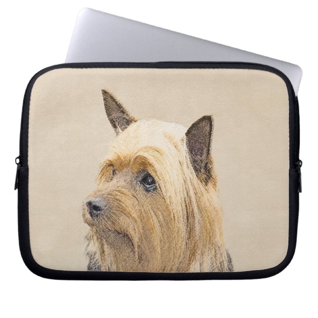 Silky Terrier-målning - Cute Original Hund Art Laptop Fodral (Framsidan)