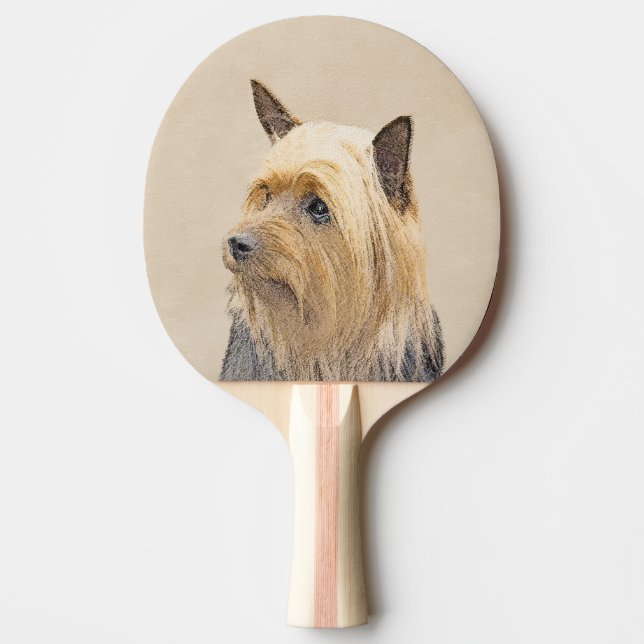 Silky Terrier-målning - Cute Original Hund Art Pingisracket (Framsidan)