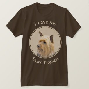 Silky Terrier-målning - Cute Original Hund Art T Shirt