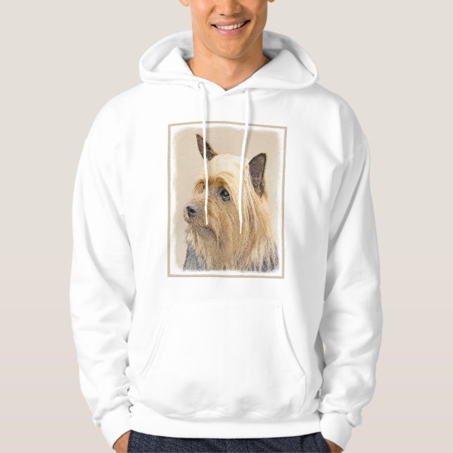 Silky Terrier-målning - Cute Original Hund Art Tröja Med Luva (Framsida)