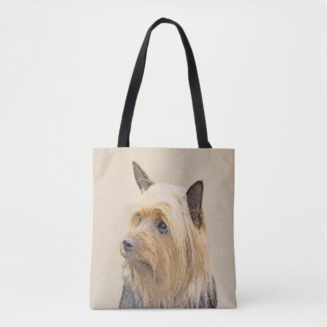 Silky Terrier-målning - Cute Original Hund Art Tygkasse (Framsida)