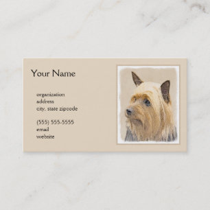 Silky Terrier-målning - Cute Original Hund Art Visitkort