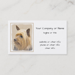 Silky Terrier-målning - Cute Original Hund Art Visitkort