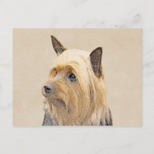Silky Terrier-målning - Cute Original Hund Art Vykort