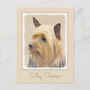 Silky Terrier-målning - Cute Original Hund Art Vykort