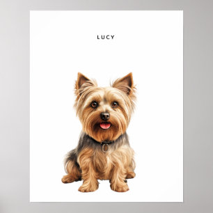 Silky Terrier-Personlig Skriv ut Poster