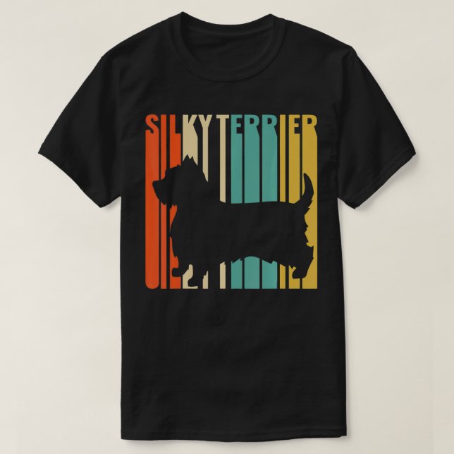 Silky Terrier Retro 1970's Hund Silhouette Silky T T Shirt (Design framsida)