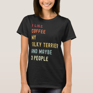 Silky Terrier Retro Hund och kaffe T Shirt