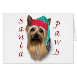 Silky Terrier Santa Tassar Hälsningskort