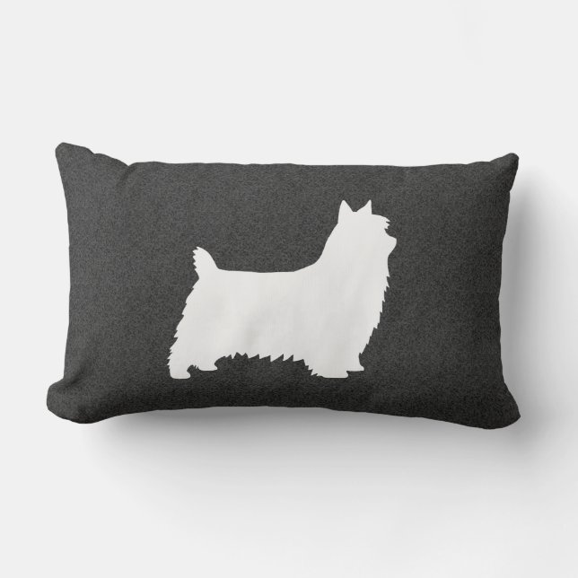 Silky Terrier Silhouette Lumbarkudde (Framsida)