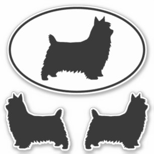 Silky Terrier Silhouettes Hundar Vinyl Sticker Set Klistermärken