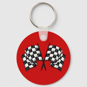 Silky tittar Motorsport-styrda flagga Nyckelring